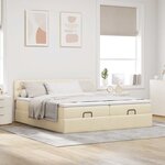 VidaXL Cadre de lit ottoman avec matelas crème 180x200 cm tissu