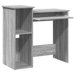 vidaXL Bureau avec étagères sonoma gris 84x40x78 cm bois d'ingénierie