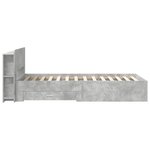 vidaXL Cadre de lit avec rangement Gris béton 75 x 190 cm