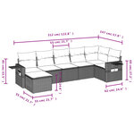 vidaXL Salon de jardin avec coussins 7 Pièces beige résine tressée