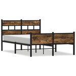 vidaXL Cadre de lit sans matelas chêne fumé 120x190 cm bois ingénierie