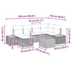 vidaXL Ensemble de canapé de jardin avec coussin 7 Pièces beige et crème