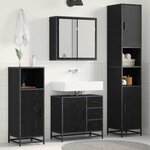 vidaXL Ensemble de mobilier de salle de bain 3 Pièces Chêne noir