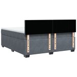vidaXL Sommier à lattes de lit et matelas Gris foncé 180x200cm Velours