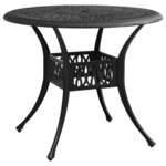 Ensemble de bistro jardin meuble extérieur terrasse 5 pièces aluminium coulé noir 02_0013536