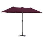 vidaXL Parasol de jardin Rouge bordeaux 370 x 197 x 239 cm