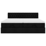 VidaXL Cadre de lit ottoman avec matelas noir 180x200cm tissu