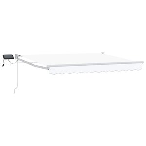 vidaXL Store rétractable manuel avec LEDs Blanc 3 5 x 2 5 m