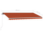 vidaXL Auvent manuel rétractable sur pied 400x350 cm Orange et marron