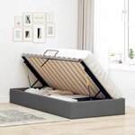 vidaXL Lit de Rangement avec stockage Gris foncé 90 x 190 cm Tissu