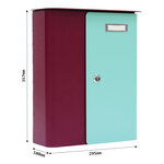 Rottner splashy boîte aux lettres rouge baie turquoise