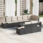 vidaXL Ensemble de Canapé de Jardin de 8 pièces avec Coussins en Rotin Synthétique Brun