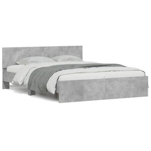 vidaXL Cadre de lit sans matelas gris béton 150x200 cm