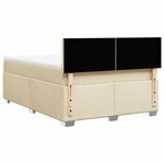 vidaXL Sommier à lattes de lit avec matelas Crème 140x190 cm Tissu