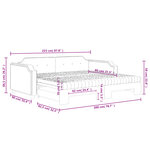 vidaXL Lit de jour avec gigogne et matelas crème 80x200 cm tissu