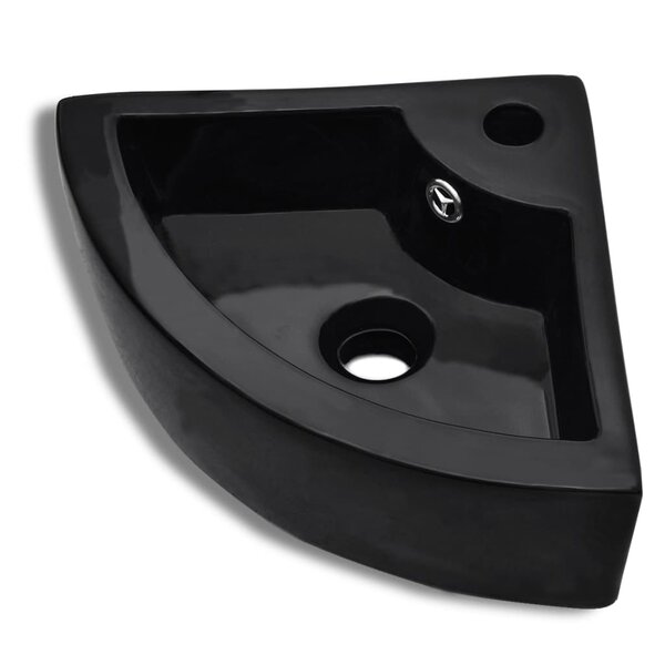 vidaXL Lavabo avec trou de trop-plein 45x32x12 5 cm Noir