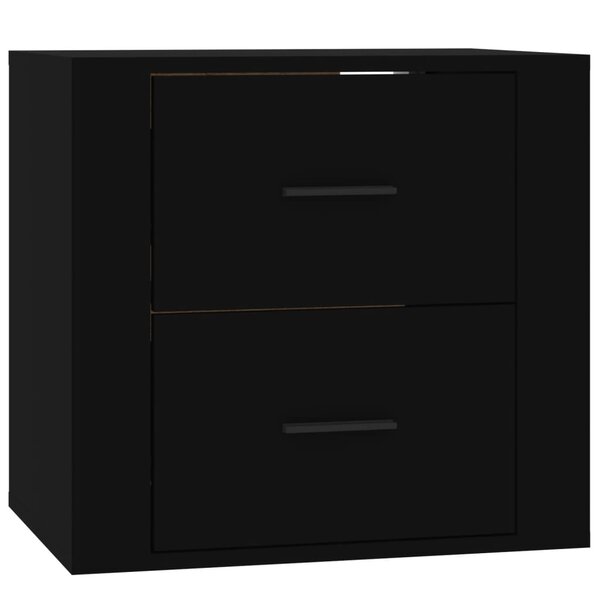 vidaXL Table de chevet murale Noir 50x36x47 cm