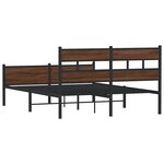 vidaXL Cadre de lit en métal sans matelas chêne marron 160x200 cm