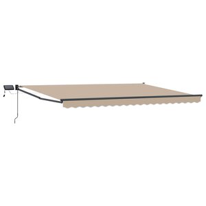 vidaXL Store rétractable manuel avec LEDs Beige et Anthracite 4 × 3 m