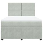 vidaXL Sommier à lattes de lit et matelas Gris clair 140x200cm Velours