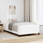 vidaXL Cadre de lit avec matelas Blanc 120 x 190 cm tissu