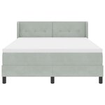 vidaXL Lit à ressorts avec tête de lit Gris clair 190 x 140 cm Velours