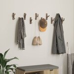 vidaXL Crochet Marron 4 x 4 x 14 cm Bois Recyclé Solide