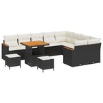 vidaXL Ensemble de canapé de jardin 12 Pièces Noir polyrotin