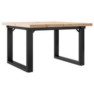 vidaXL Table basse cadre en O 70x70x40 5cm bois de pin massif et acier