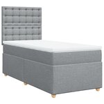 vidaXL Sommier à lattes de lit avec matelas Gris clair 100x200cm Tissu