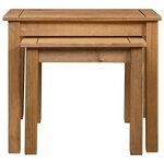 vidaXL Tables gigognes 2 Pièces Bois de pin massif Assortiment Panama
