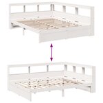 vidaXL Lit bibliothèque sans matelas blanc 140x200 cm bois pin massif