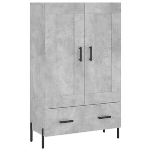 vidaXL Buffet haut gris béton 69 5x31x115 cm bois d'ingénierie