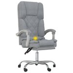 vidaXL Fauteuil de massage inclinable de bureau Gris clair Tissu