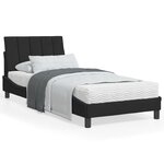vidaXL Lit avec matelas Hanko noir 90x200 cm velours