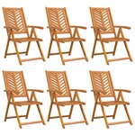 vidaXL Fauteuil inclinable 6 Pièces Marron 57 x 71 x 90cm bois