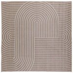 vidaXL Tapis de surface Carré HUARTE Beige 240 x 240 cm Polyester