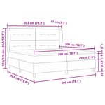 Lit à ressort vidaXL avec matelas bleu foncé 200x200 cm en velours