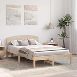 vidaXL Cadre de lit avec tête de lit Naturel 140 x 190 cm Pin massif
