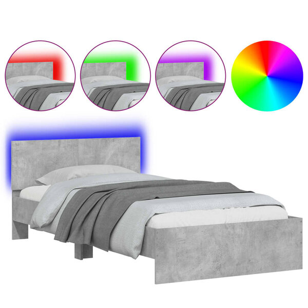 vidaXL Cadre de lit sans matelas avec lumières LED 100x200 cm