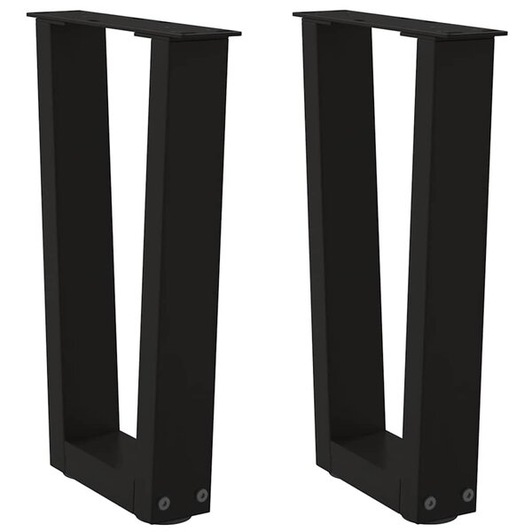 vidaXL Pieds de table basse en V 2 pièces Noir 38 x (42-43 3) cm Acier
