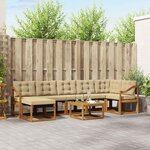 vidaXL Ensemble de canapés d'extérieur 8 Pièces Naturel et Beige