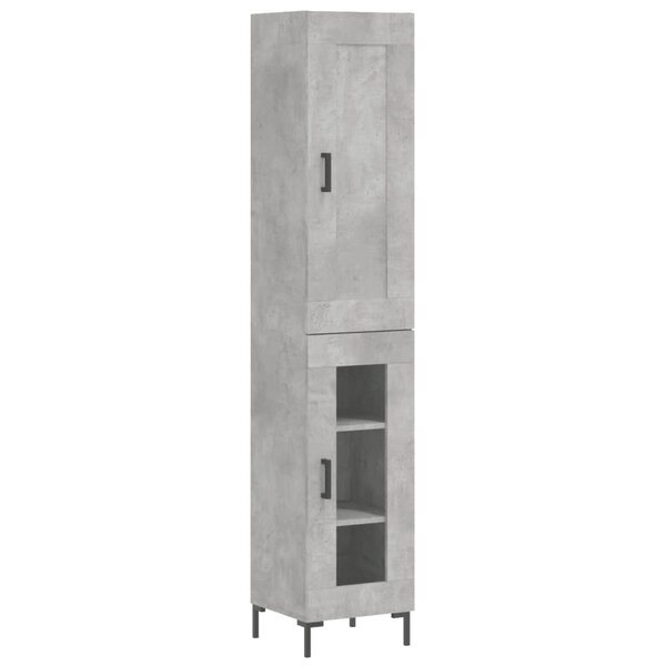 vidaXL Buffet haut Gris béton 34 5x34x180 cm Bois d'ingénierie