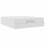 vidaXL Cadre de lit ottoman avec matelas blanc 180x200 cm similicuir