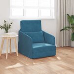 vidaXL Canapé-Lit Bleu 65 x 80 x 83 cm Velours