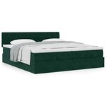 vidaXL Cadre de lit ottoman avec matelas vert foncé 200x200 cm velours