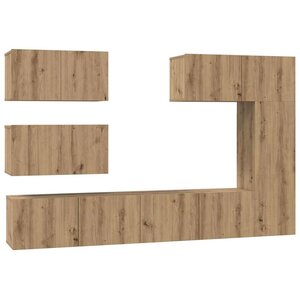 vidaXL Ensemble meuble TV 6 Pièces Chêne artisanal Bois d'ingénierie