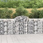 vidaXL Paniers à gabions arqués 7 Pièces 200x50x100/120 cm fer galvanisé