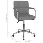 Chaise fauteuil siège pivotante de bureau informatique étude clair tissu gris 02_0024111