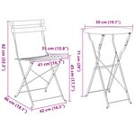 Set de bistro pliable 3 pièces jaune moutarde en acier